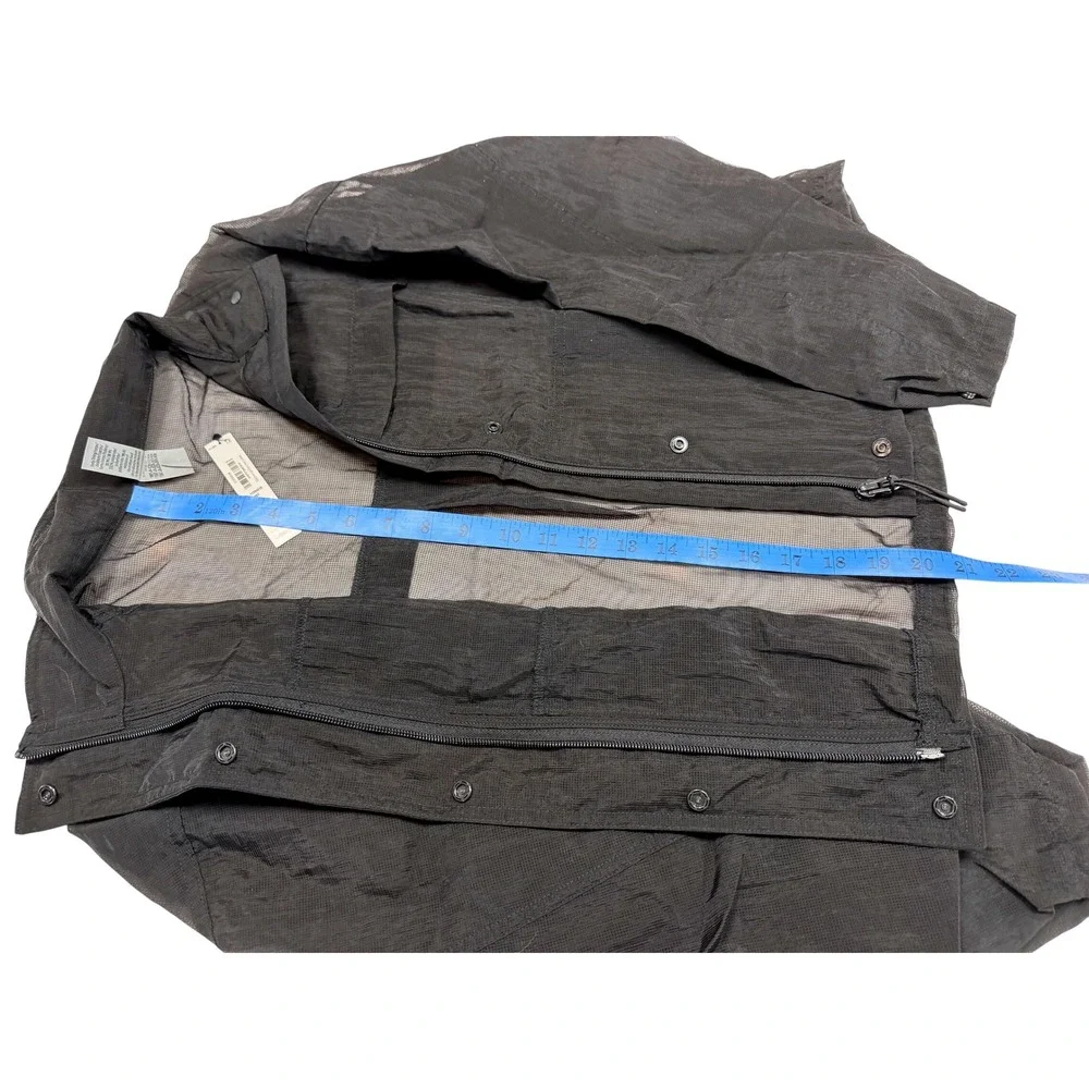 VSX Victoria's Secret Black Sheer Ripstop‎ Windbreaker Cropped Jacket Medium NEW